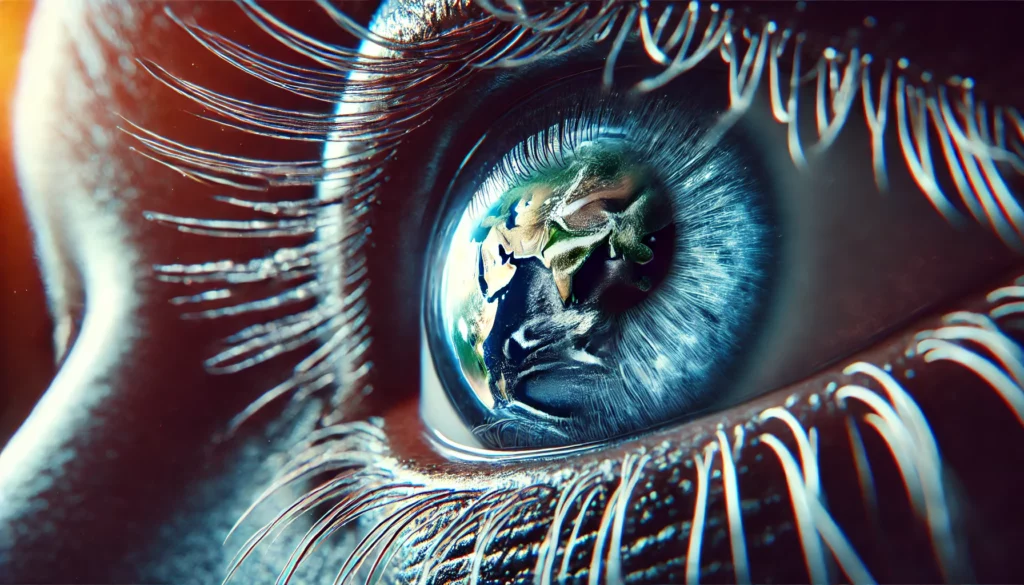 Reflet de la Terre dans l’œil d’un extraterrestre